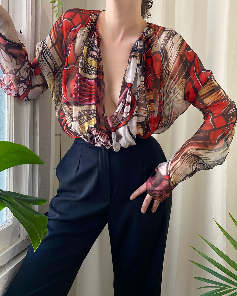 2009 Alexander McQueen Silk Blouse | M-L