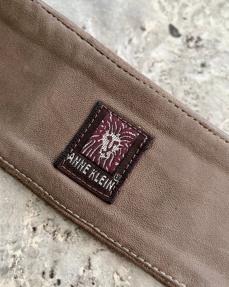 80s Anne Klein Wide Taupe Belt