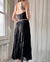 90s Embroidered Black Midi Skirt