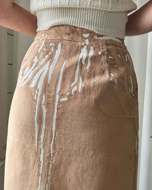 00s Painted Denim Skirt | M