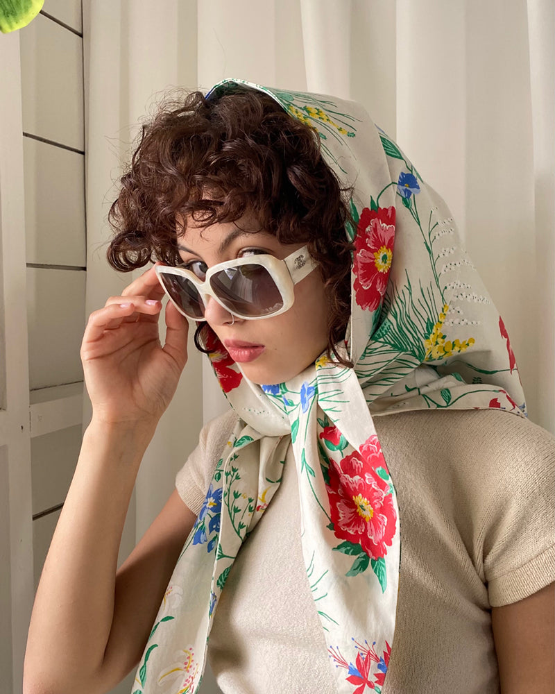 00s Chanel Ivory Marble Sunglasses