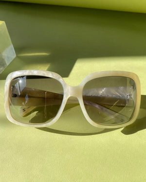00s Chanel Ivory Marble Sunglasses