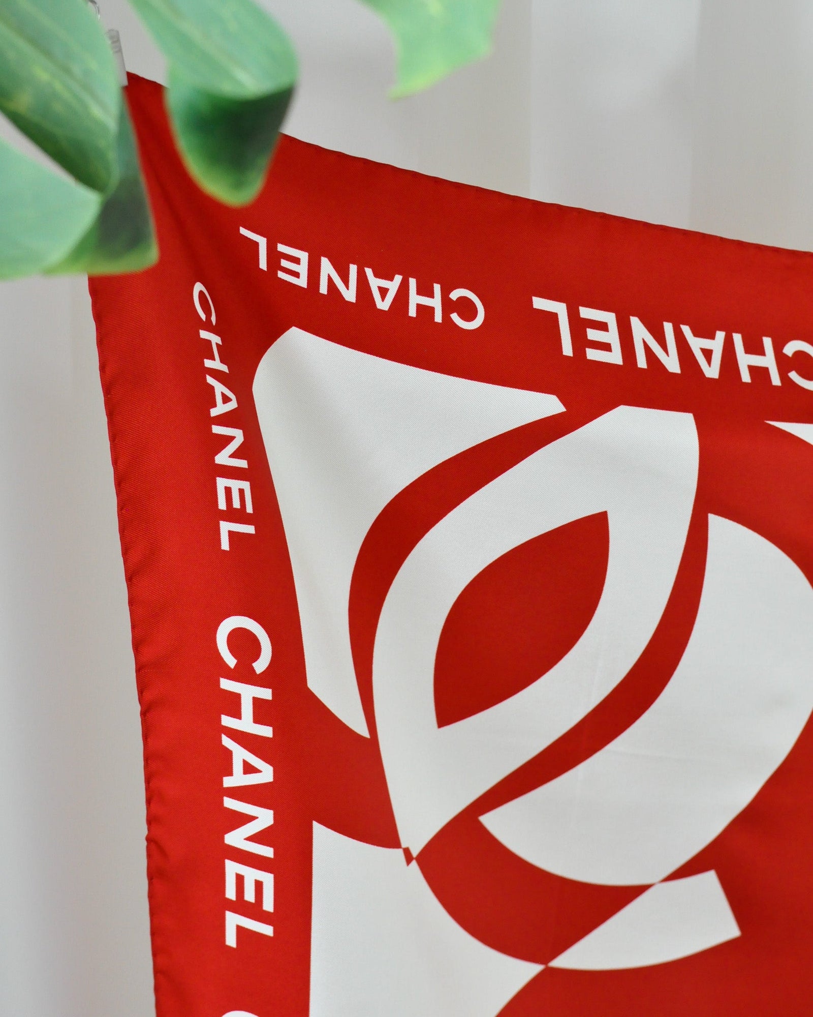 00s Chanel Red Logo Silk Scarf - New with Tags