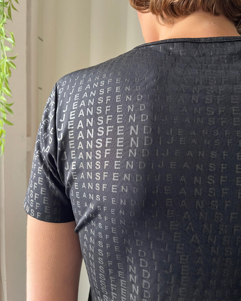 00s Fendi Logo Print Top | S-M
