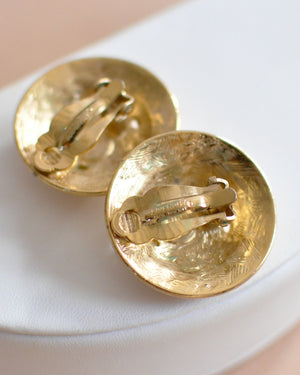 80s Givenchy Gold Logo Earrings