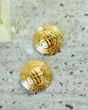 80s Givenchy Gold Logo Earrings
