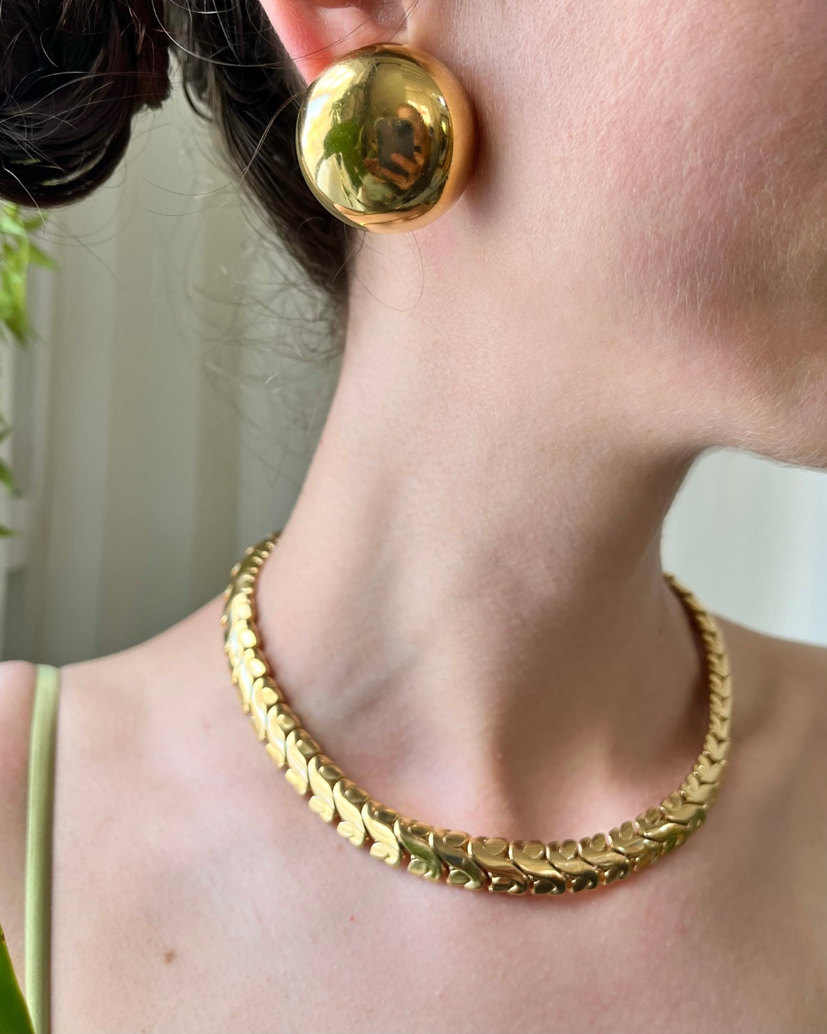 80s Givenchy Gold Button Earrings - Lucky Vintage