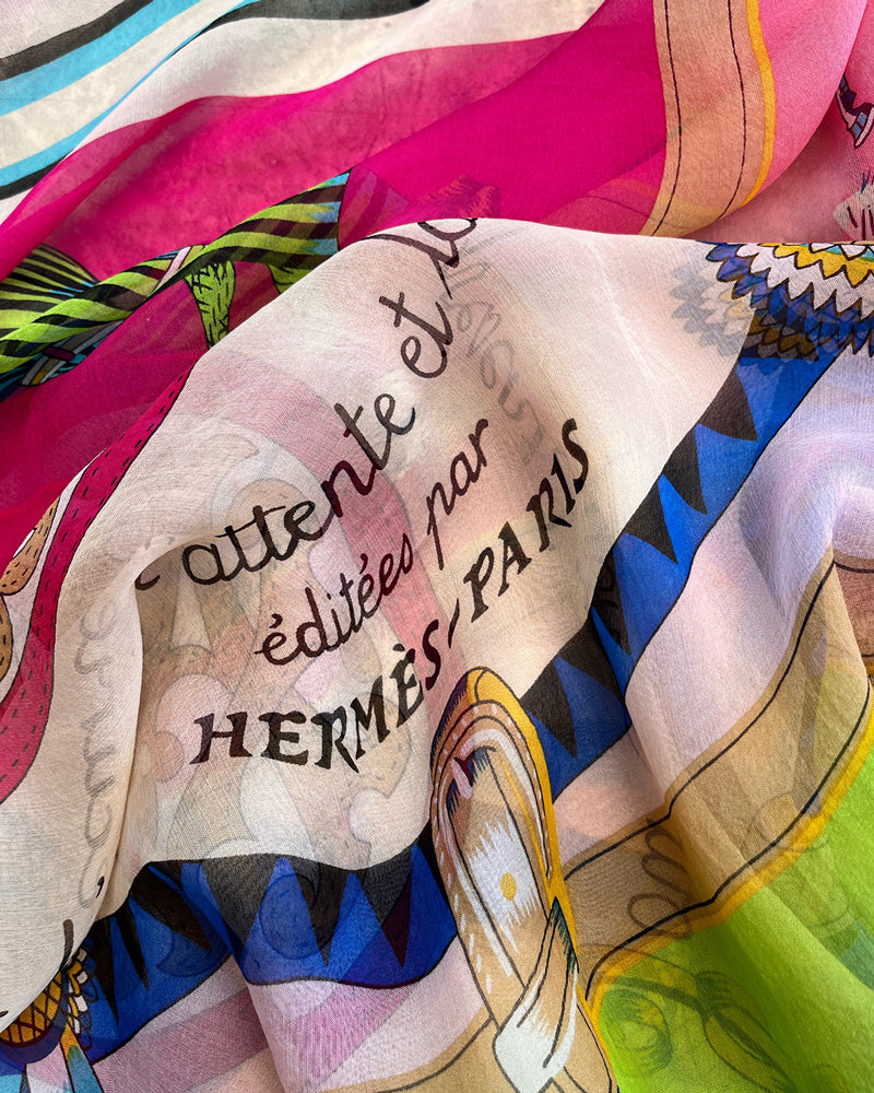 Hermes Sheer Silk Shawl