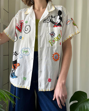 90s Embroidered Mickey Mouse Shirt