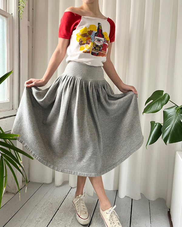 90s Norma Kamali Sweatshirt Skirt | XS-S - Lucky Vintage