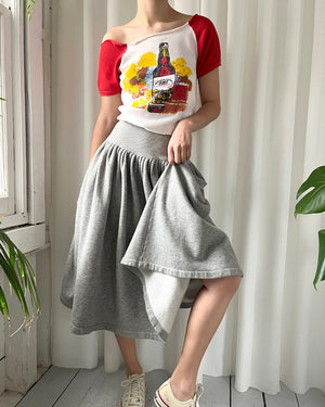 90s Norma Kamali Sweatshirt Skirt