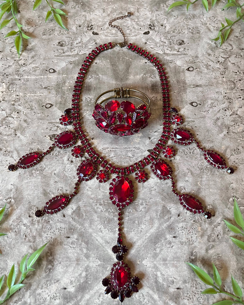 Jewelry | Clear Red Crystal Necklace | Poshmark