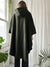 Green Loden Wool Cape with Hood