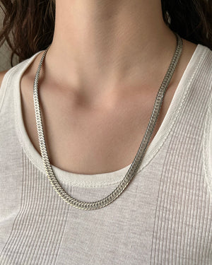 90s Sterling Silver Chain Necklace - Long