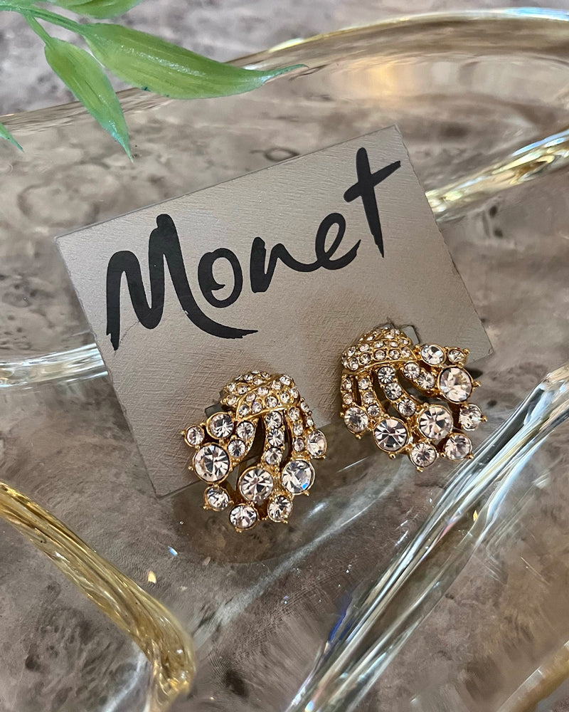 Estate  MONET Gold Clip On Earrings  The Gypsy Den