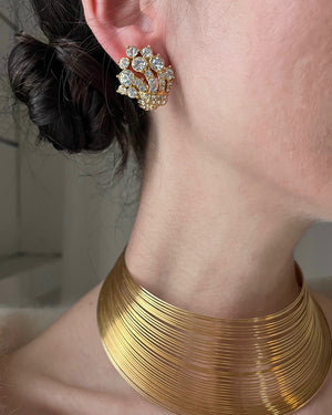 90s Monet Gold Crystal Earrings