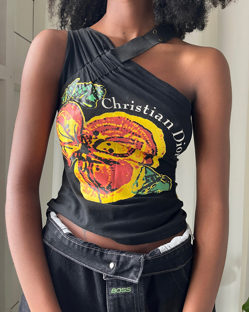 Y2K Dior One Shoulder Top | S