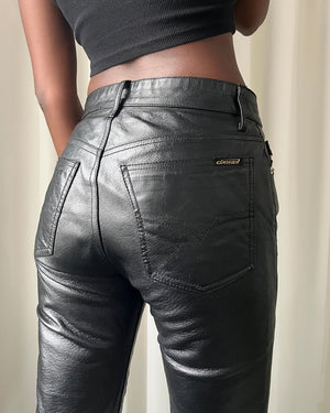 00s Black Leather Pants